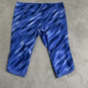 The North Face Regular GTD Capri Tight Cropped Blue Stripe Pants Women's Size XL